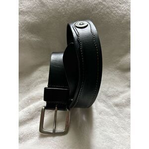 Remington 12 Gauge Shotgun Shell Black Leather Mens Belt Size 34